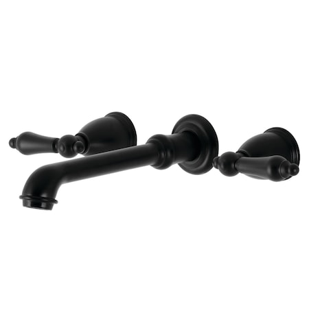 Kingston Brass KS7020AL Two-Handle Wall Mount Tub Faucet, Matte Black KS7020AL